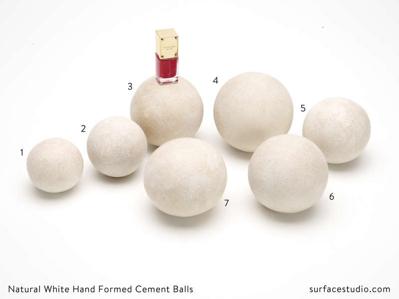 Natural White Hand Formed Cement Balls (7) - $35 each (Mini B3)