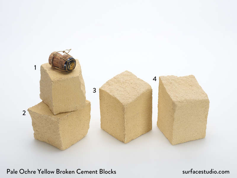 Pale Ochre Yellow Broken Cement Blocks (4) $45 each (E4)