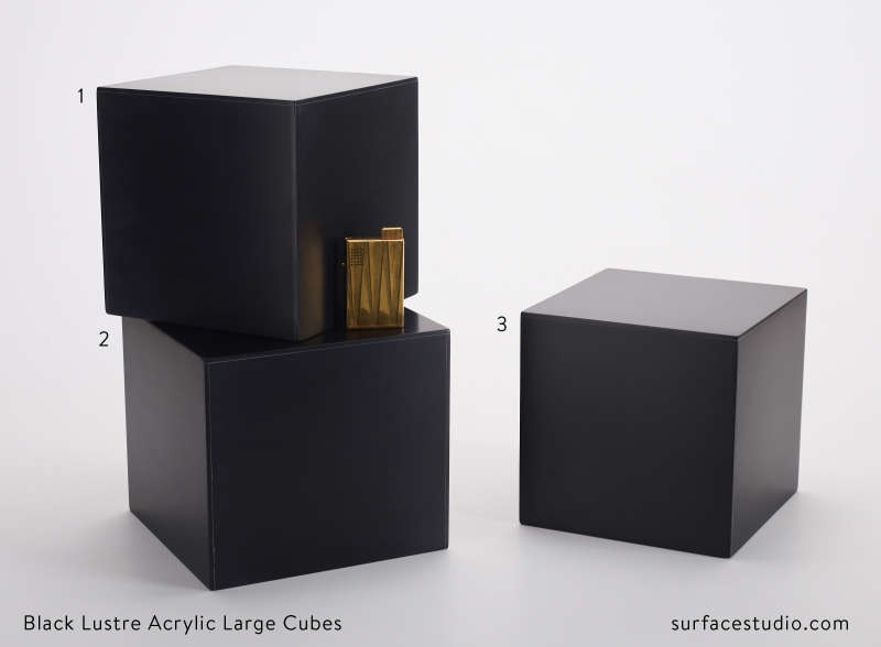 Black Lustre Acrylic Large Cubes (3) (J1)  $60 each