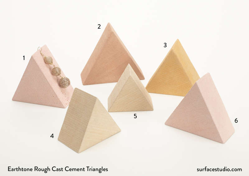 Earthtone Rough Cast Cement Triangles (6) $35 each (Mini B1)