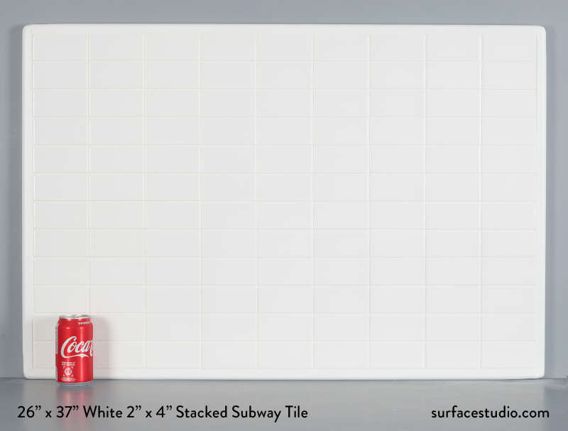 White 2" x 4" Stacked Subway Tile  (35 Lbs)