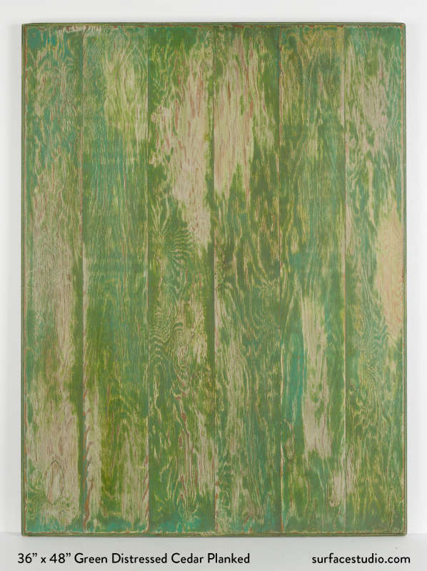 Green Distressed Cedar Planked (6" Planks) 
