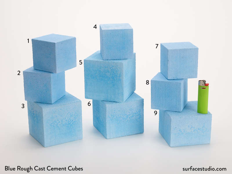 Blue Rough Cast Cement Cubes (9) $30 - $40 (H4)