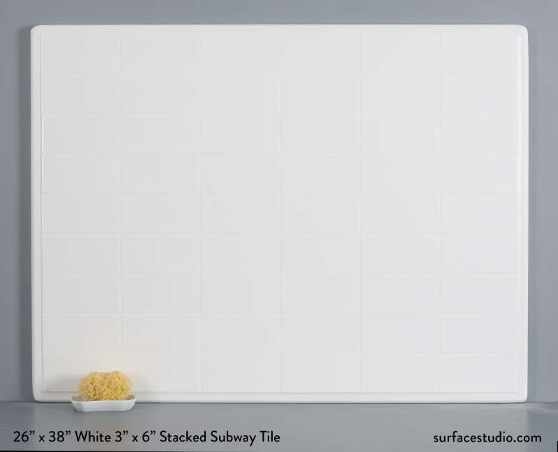 White 3" x 6" Stacked Subway Tile (28 Lbs)