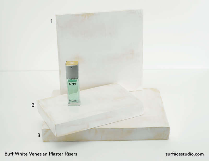 Buff White Venetian Plaster Risers (3) $50 - $80 (Mini A6)