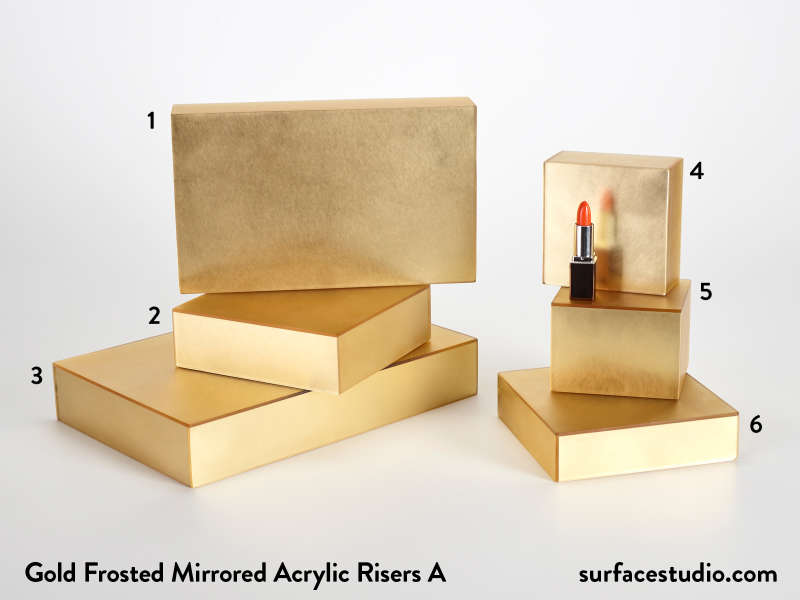 Gold Frosted Mirrored Acrylic Risers A (6) ~ $40 to $50