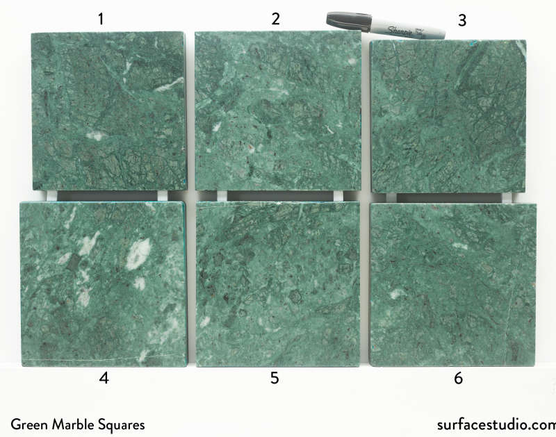 Green Marble Squares (6) $40 Each