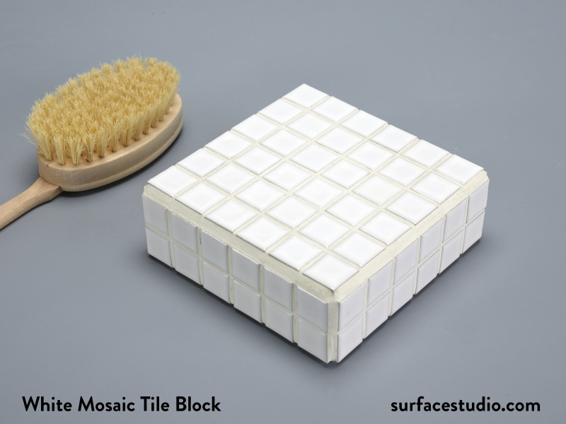White Mosaic Tile Block (K6)