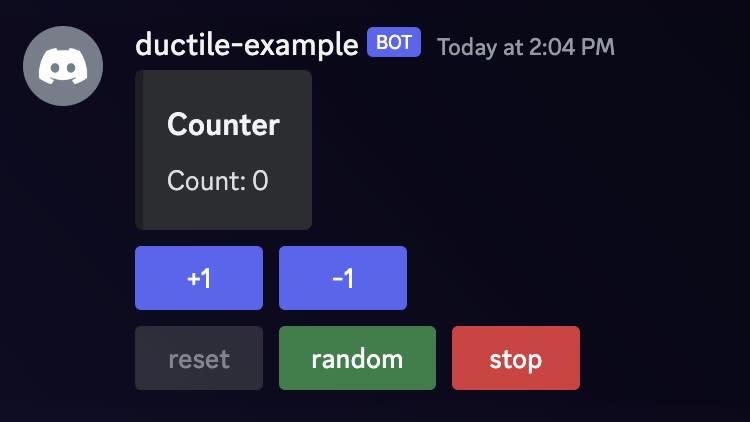 Discord Message Componentsのボタンなどを用いて構築されたUIの例