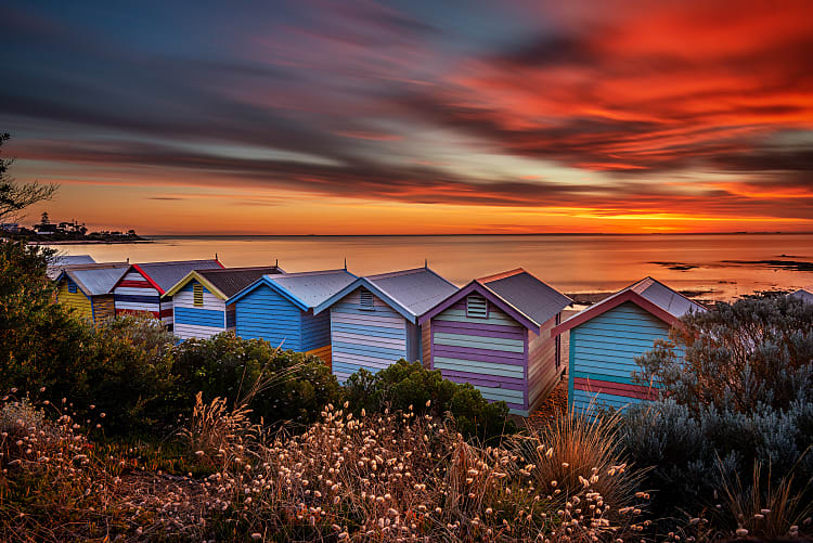 Brighton Beach bathing boxes