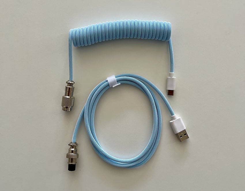 coiled cable with aviator connector
