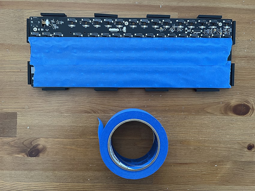 tape mod on the back of the PCB