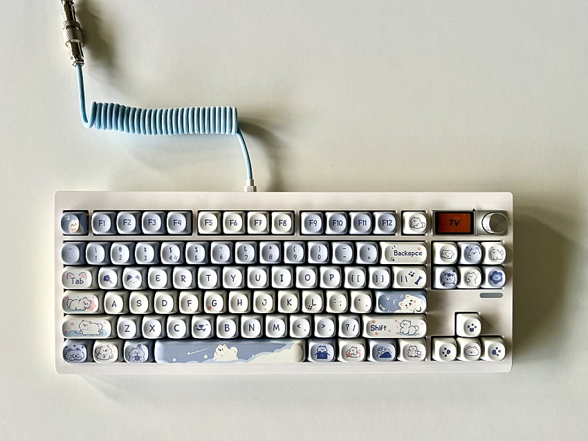 keycaps installed on the keyboard