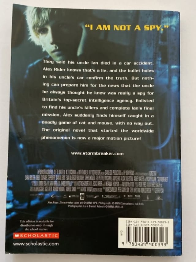 Stormbreaker by Anthony Horowitz — back cover