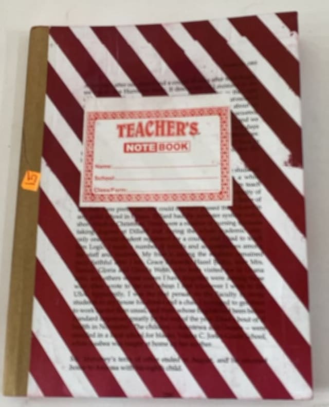 Teacher’s Notebook — Maroon Stripes — primary product photo