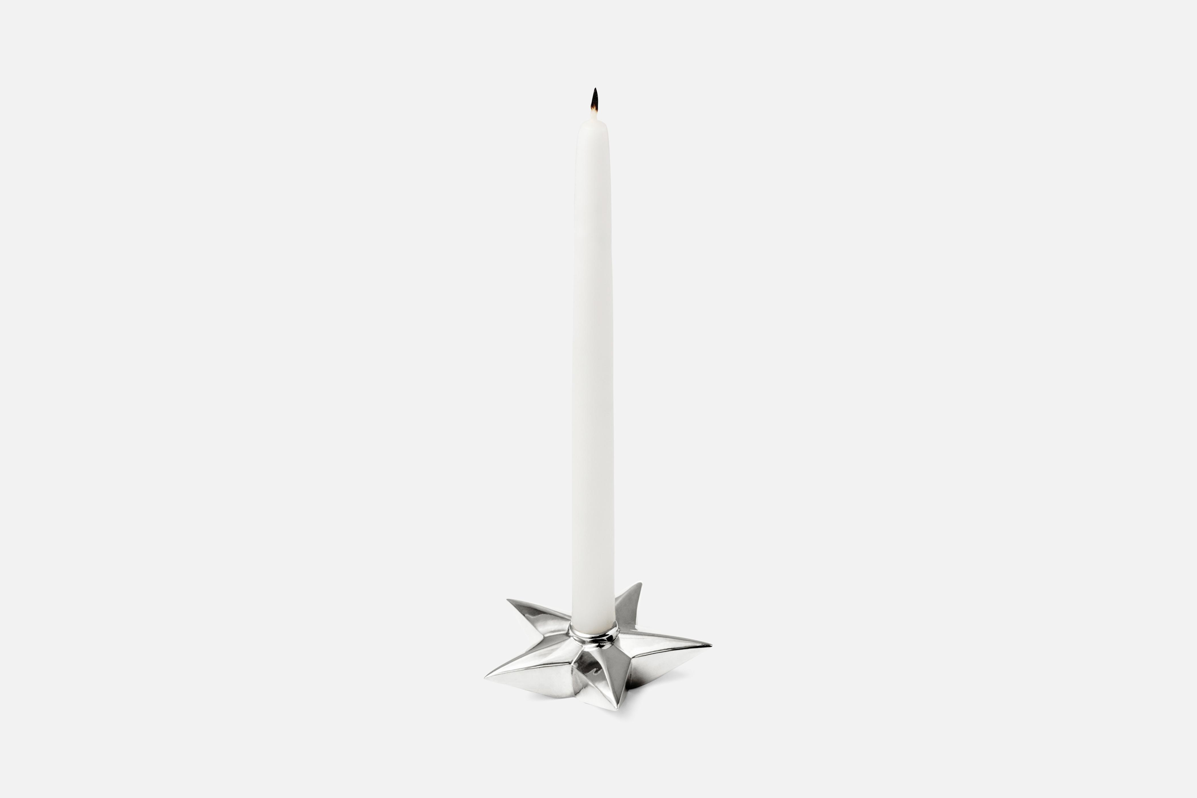 Candle Holder Star Pewter