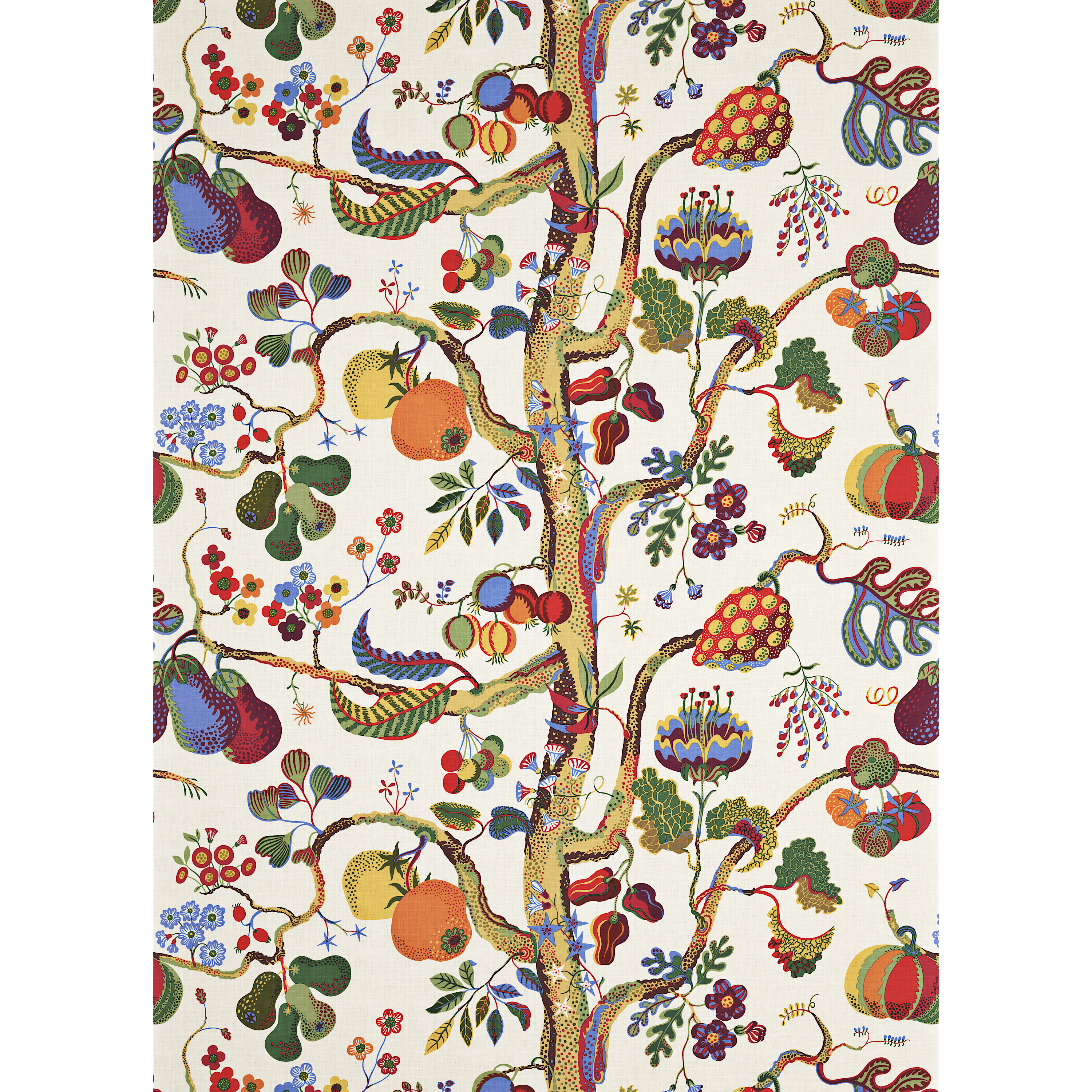 Textil Gröna Fåglar Lin – Josef Frank