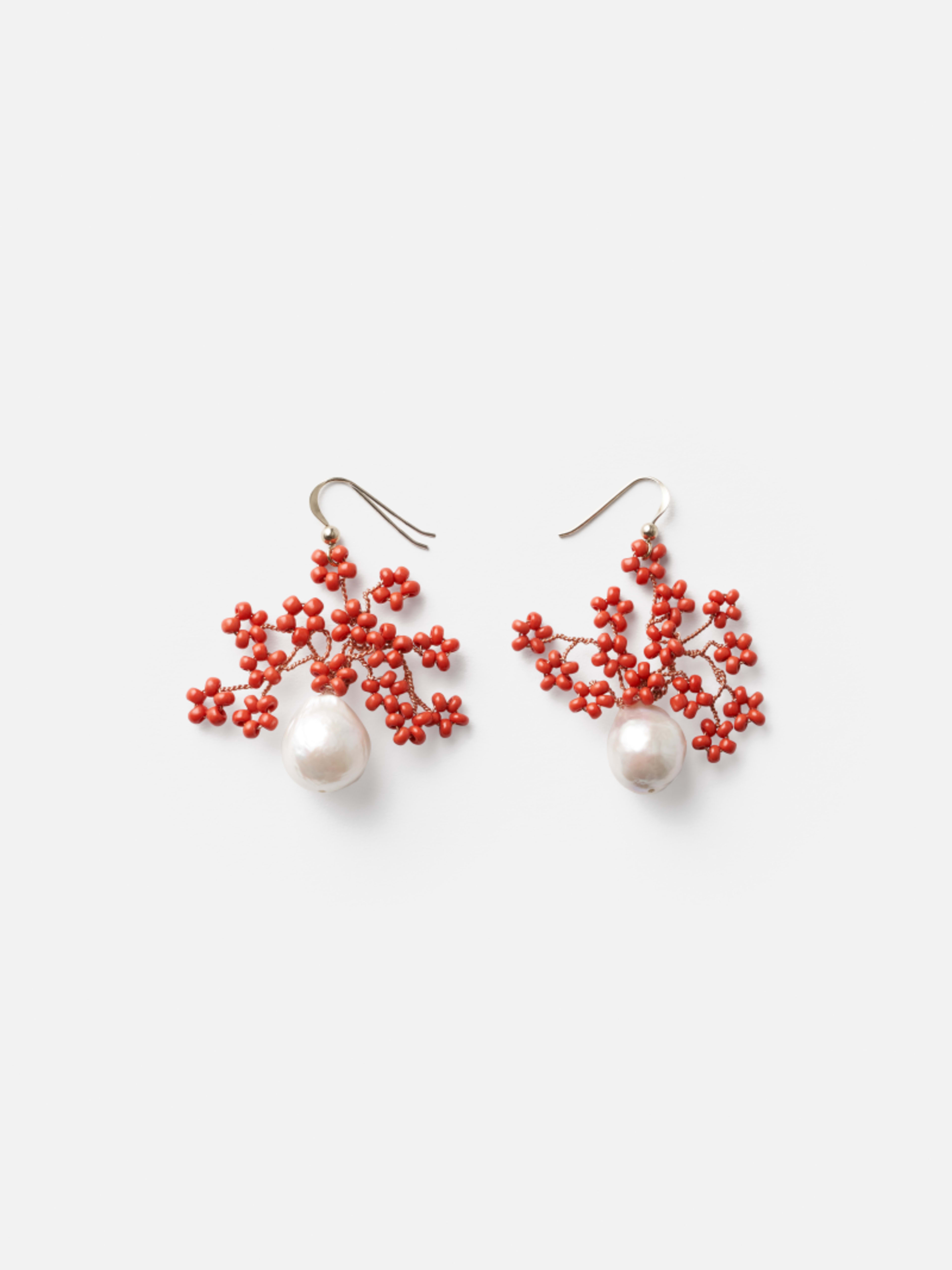 Earrings Coral Baroque Pearl