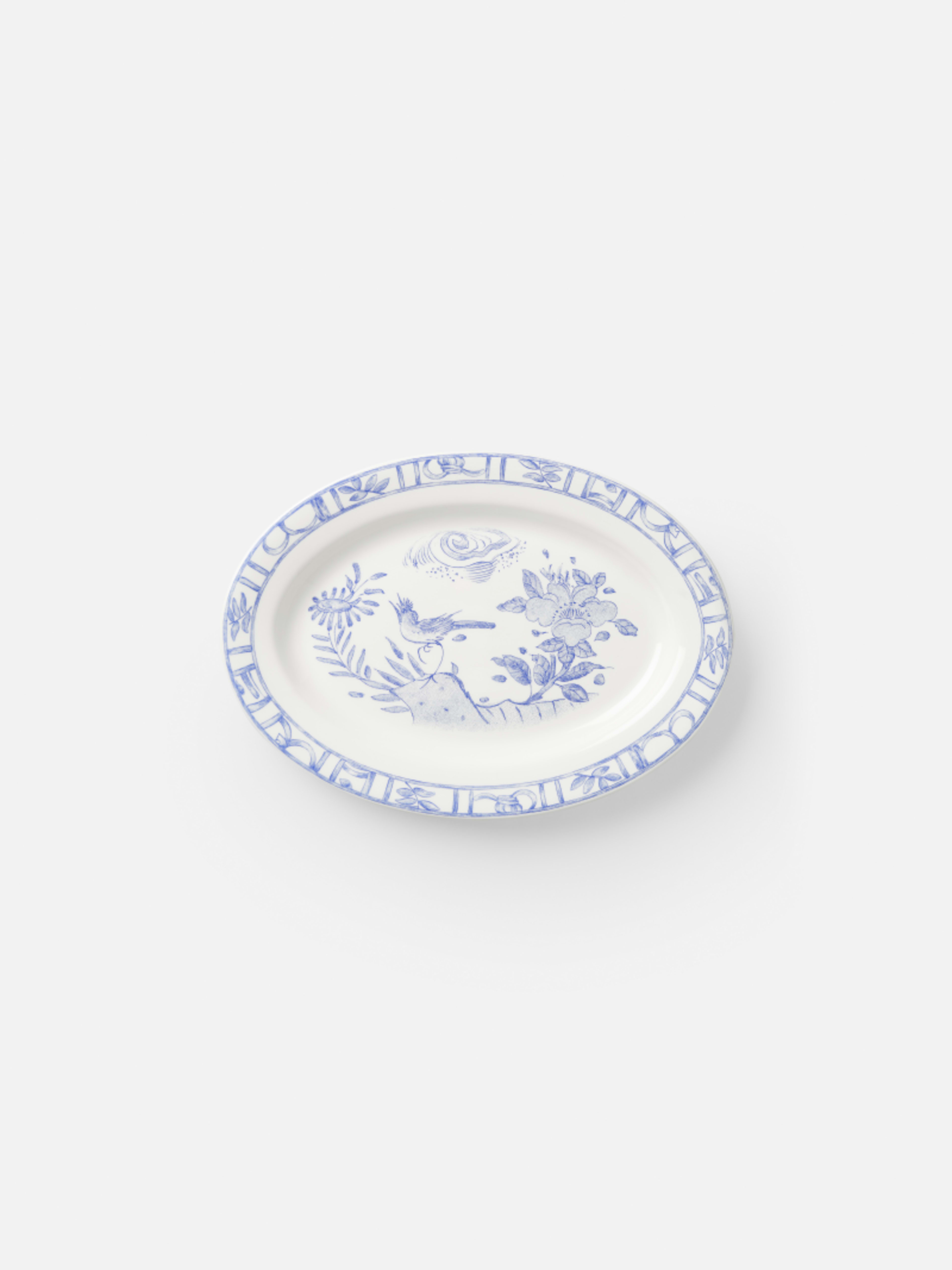 Serving Platter Oiseau Bleu