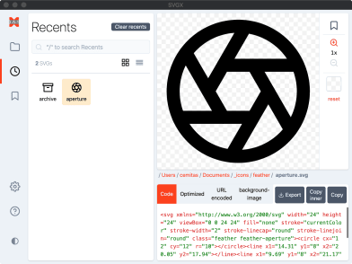 SVGX features: Recents