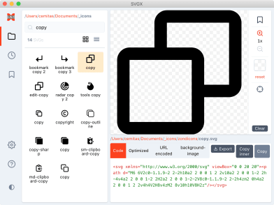 SVGX features: Copy markup