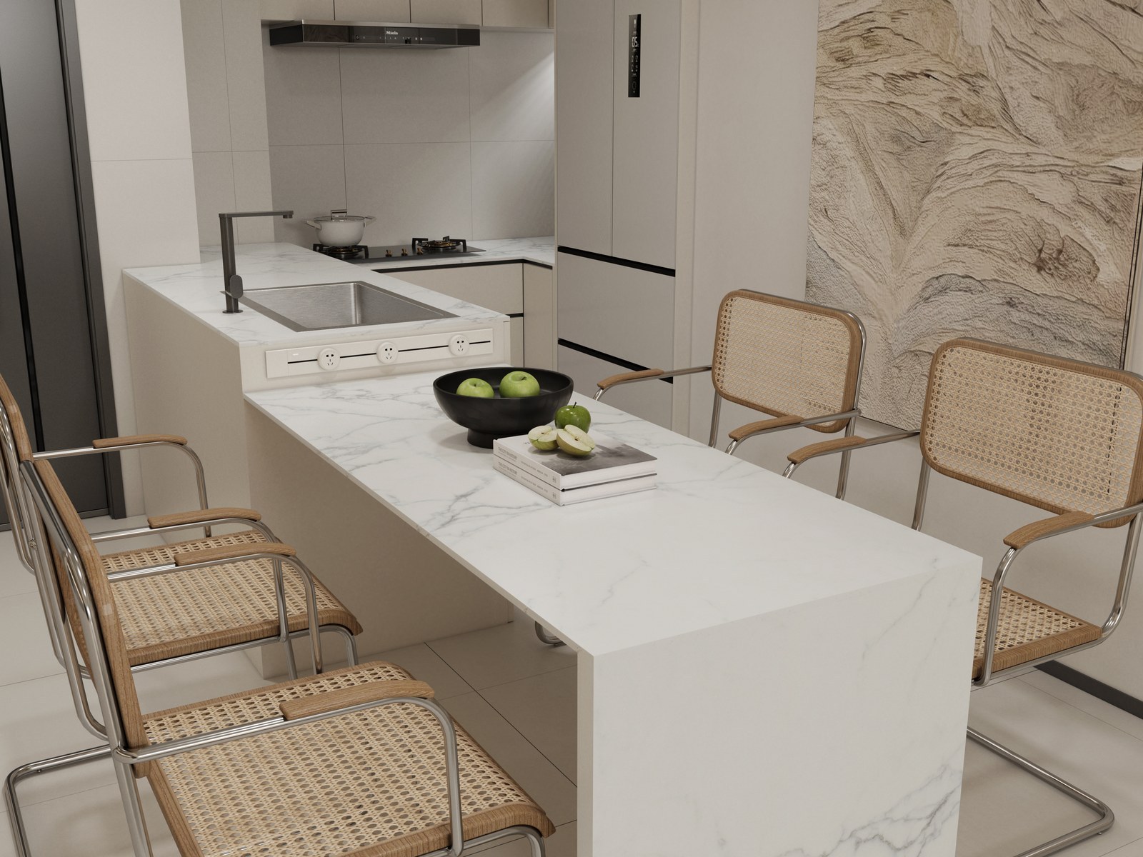 Statuario White Sintered Stone Slab product view