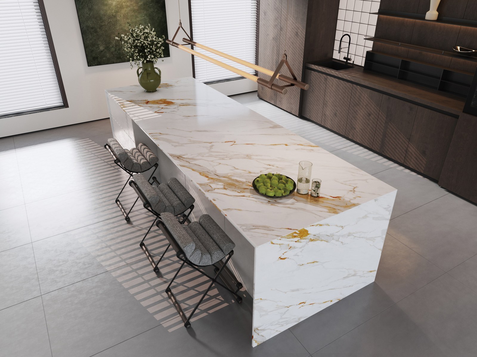 Statuario Aureate Sintered Stone Slab product view