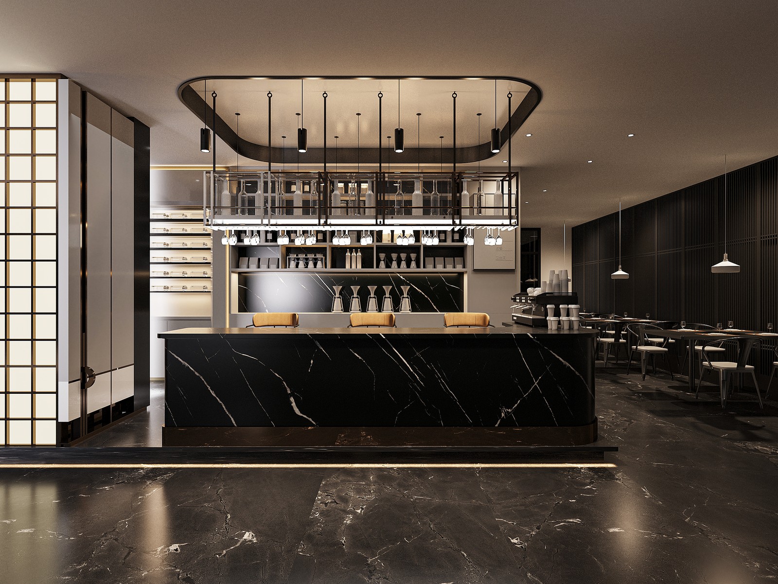 Nero Thread Sintered Stone Slab product view
