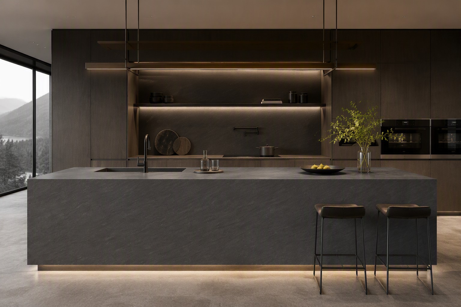Basalt Black Sintered Stone Slab product view