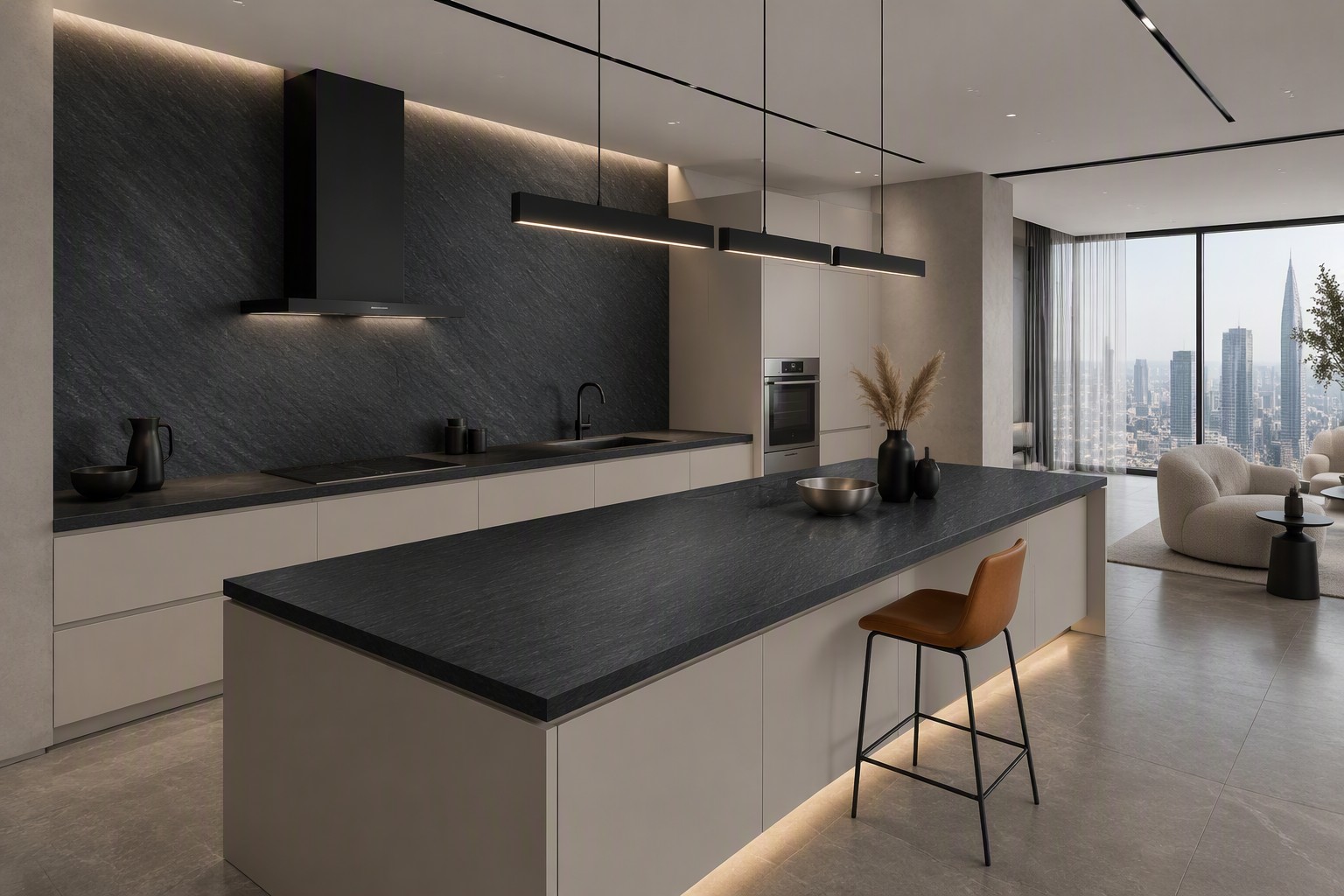 Basalt Dark Grey Sintered Stone Slab view 5