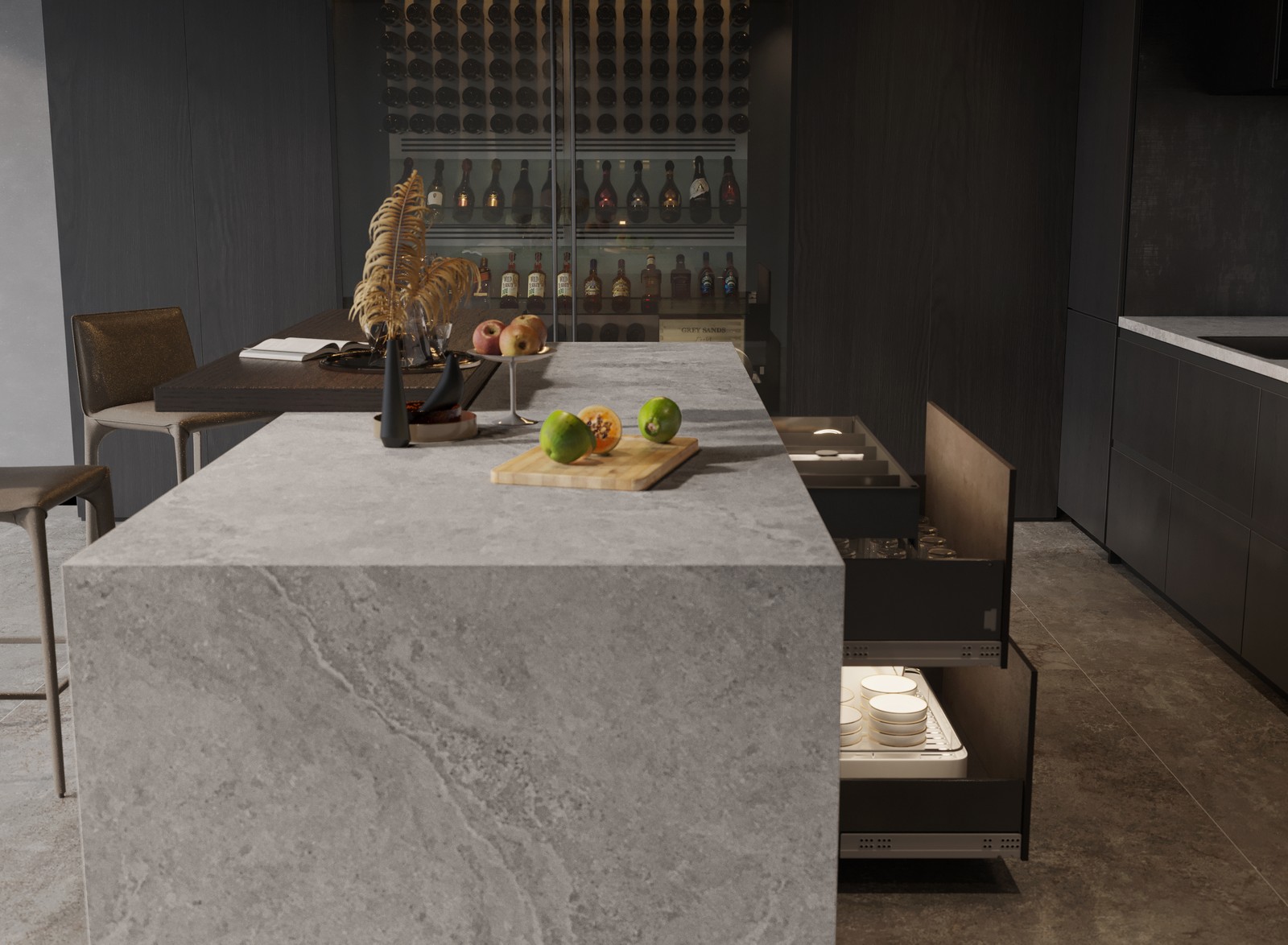 Storm Grey Sintered Stone Slab product view