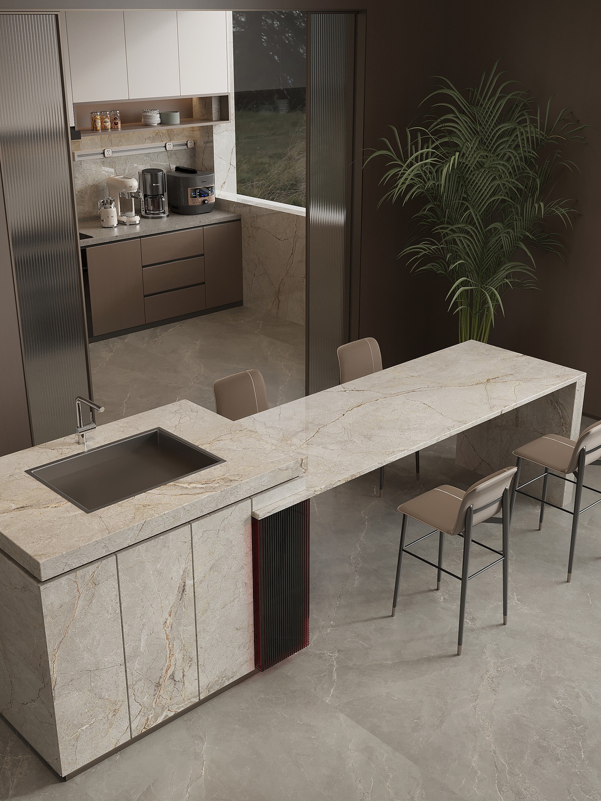 Mist Gold Sintered Stone Slab product view
