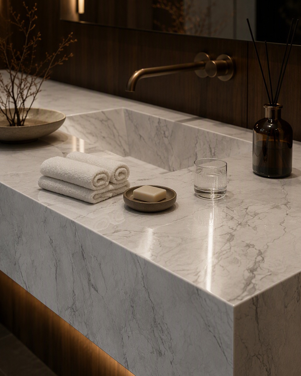 Camus White Sintered Stone Slab view 6