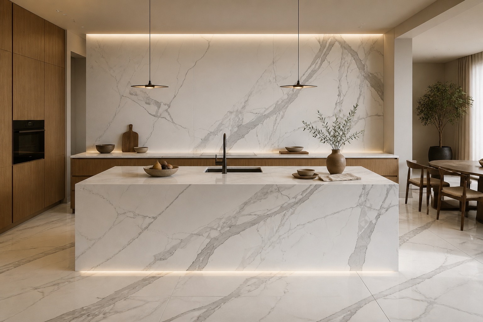 Premium Arabescato Sintered Stone Slab product view