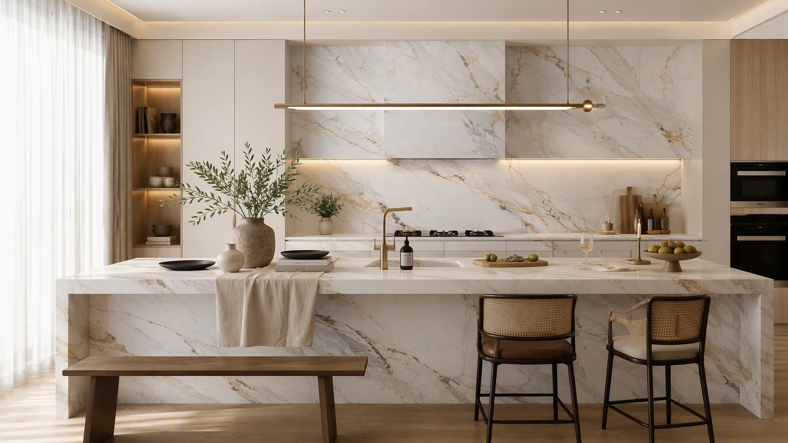 Premium Calacattla Gold Sintered Stone Slab product view