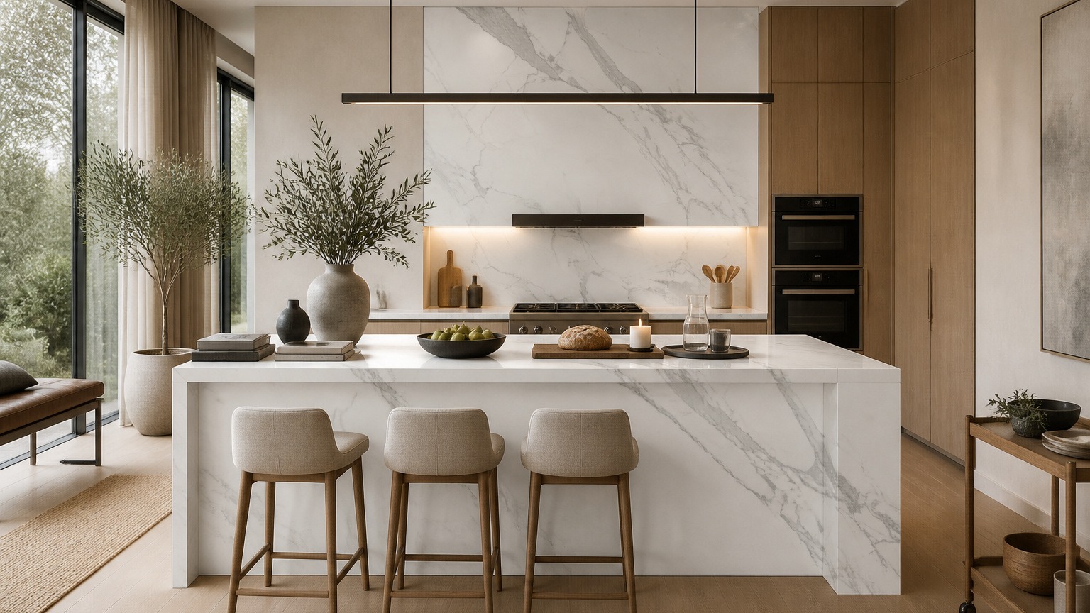 Premium calacatta Sintered Stone Slab product view