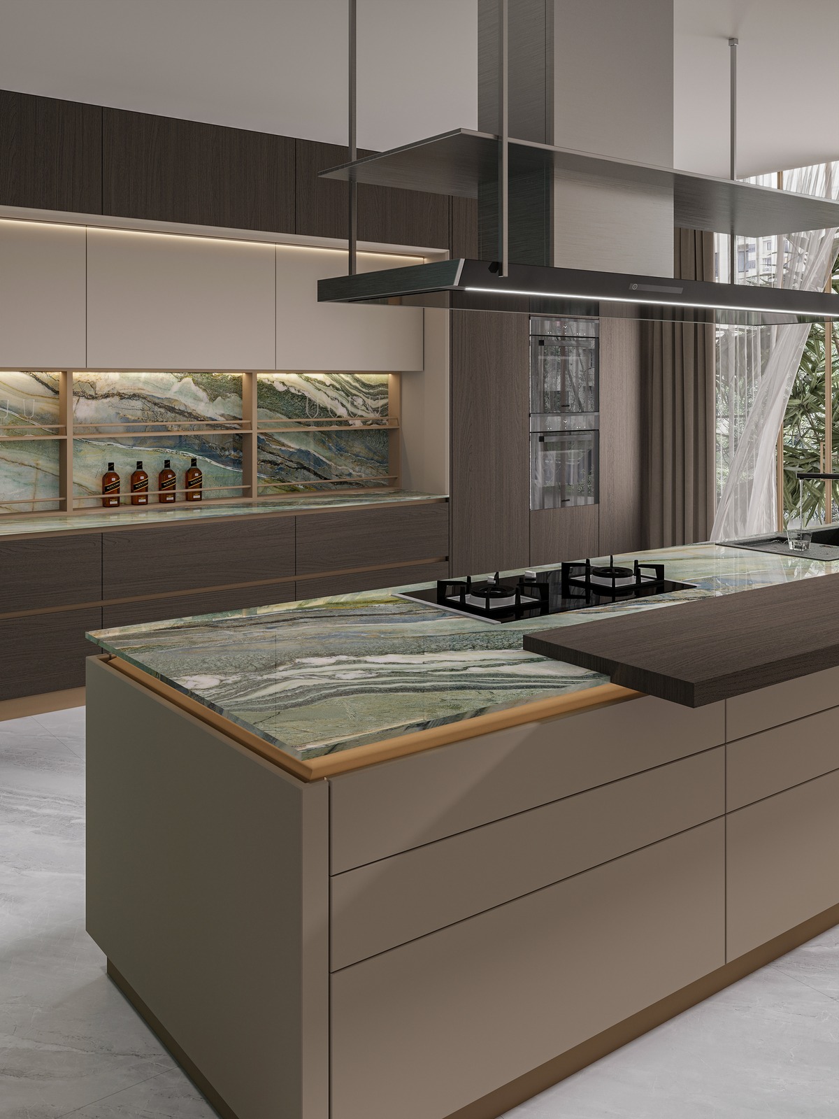 Algae Green Sintered Stone Slab product view