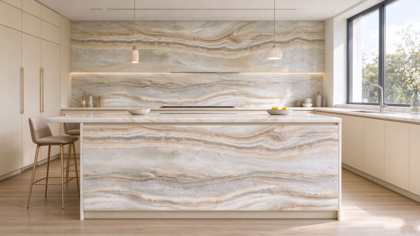 Crystal Onyx Sintered Stone Slab product view