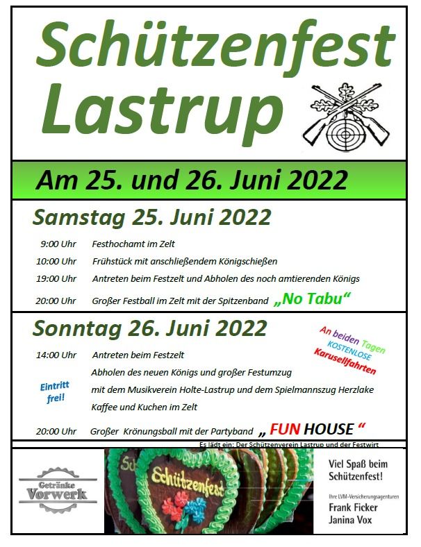 Schützenfest 2022 in Lastrup
