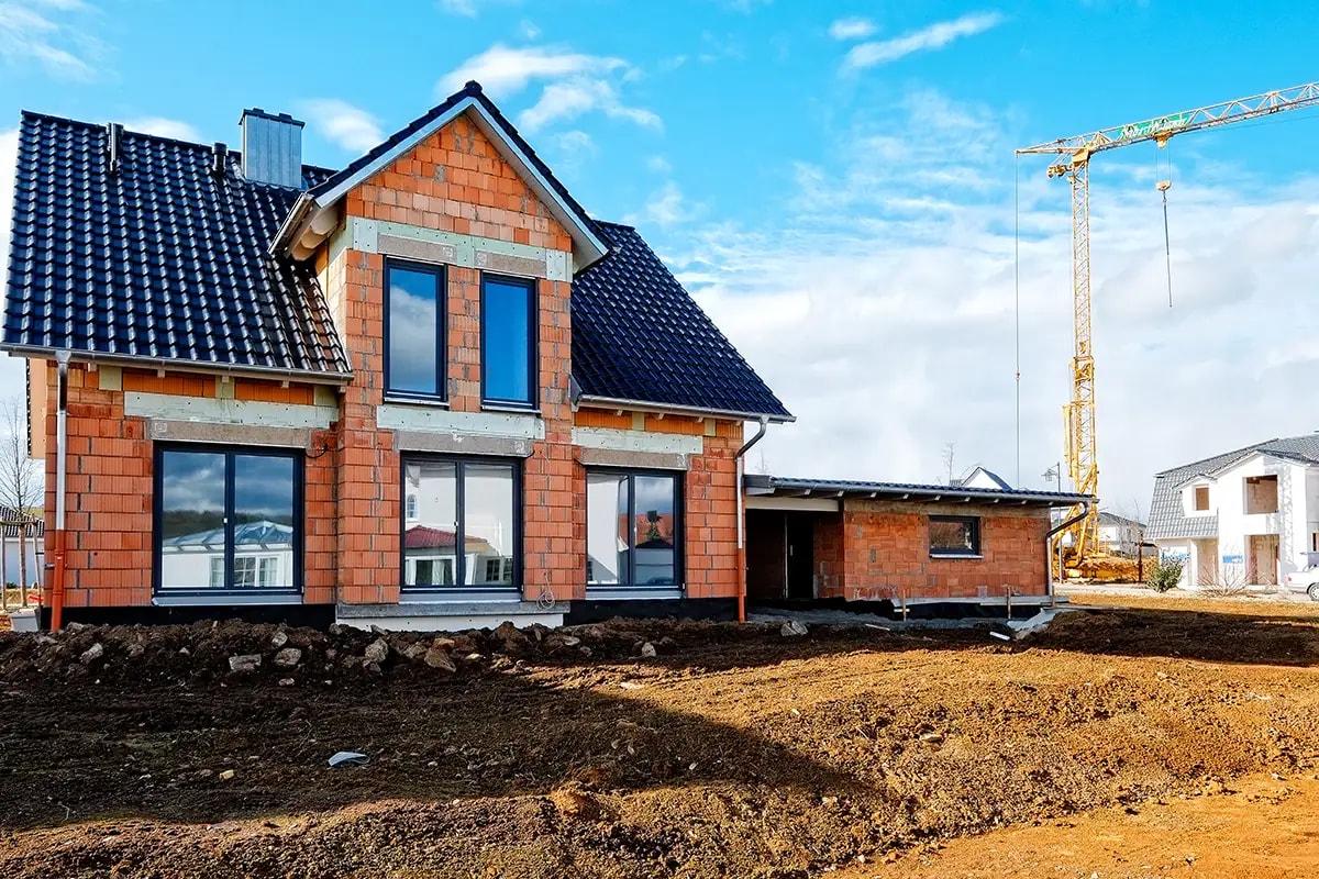 Haus im Rohbau - Baustelle