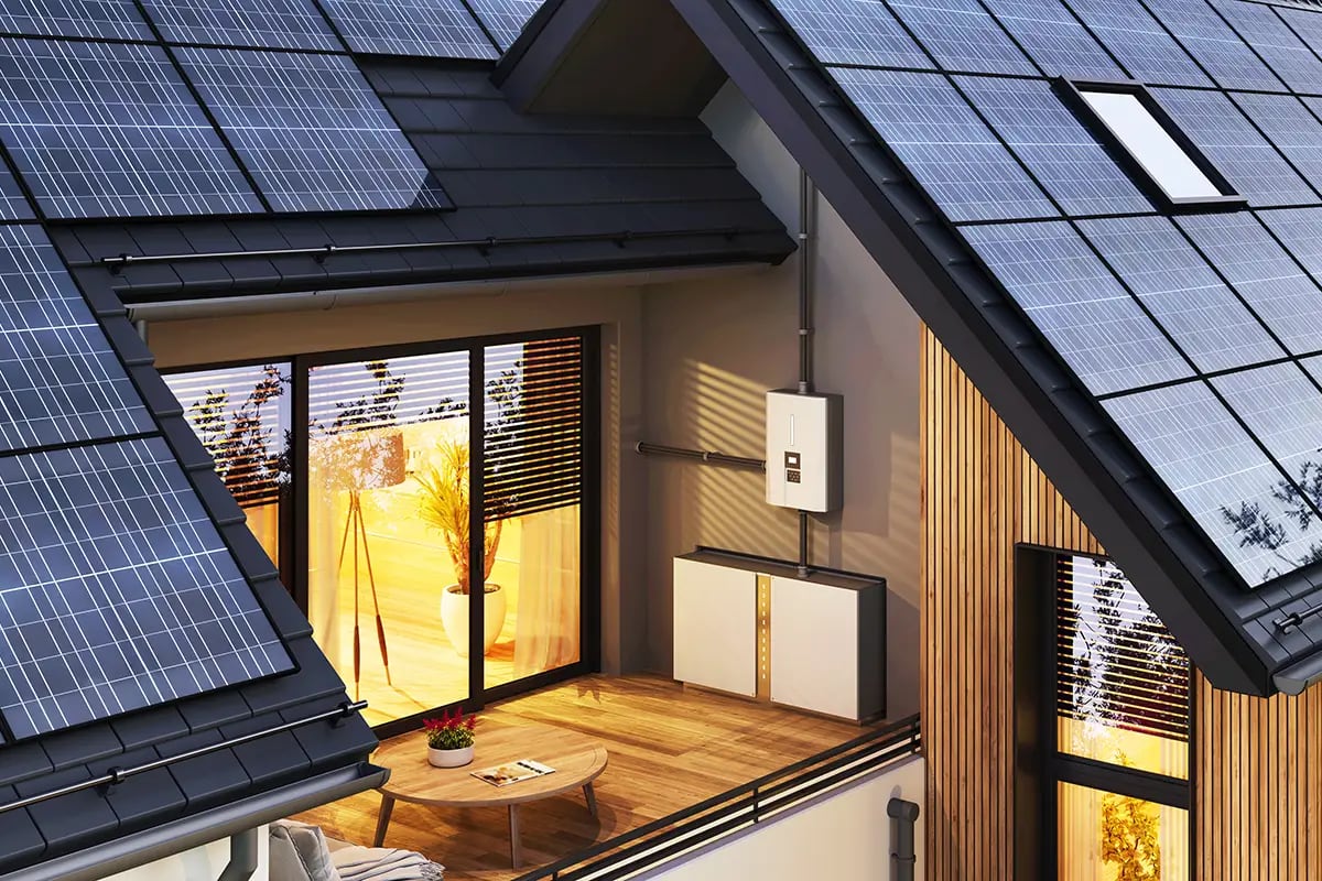 Dachgeschosswohnung mit Photovoltaik auf dem Dach