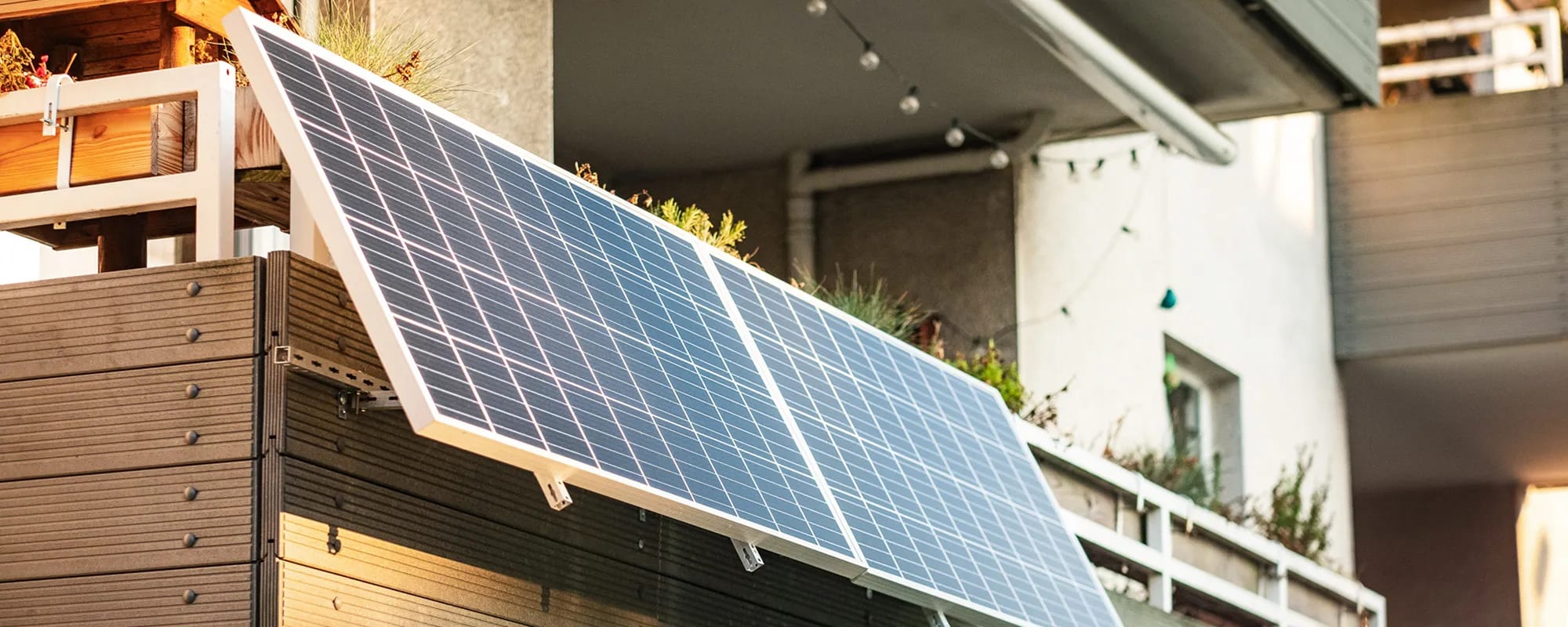 Balkonkraftwerk in Betrieb