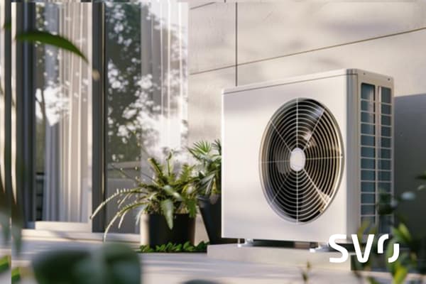 Wärmepumpe in der Außenansicht.