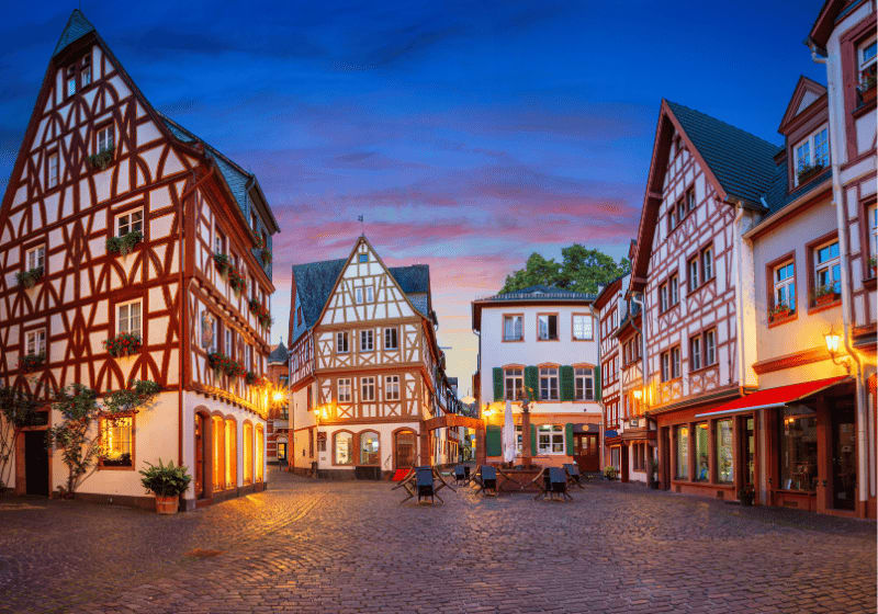 Historische Altstadt in Mainz.