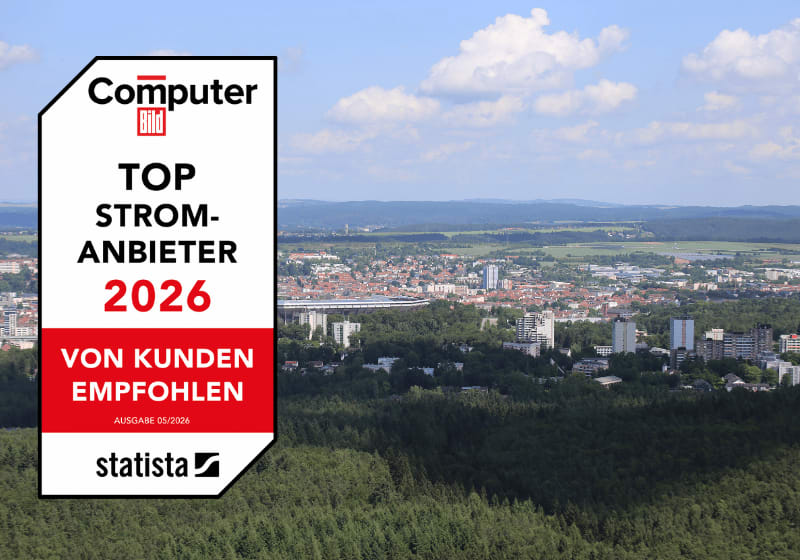 Ein Panorama der Stadt Kaiserslautern.