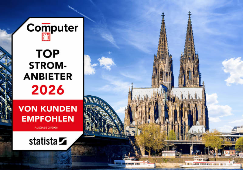 Kölner Dom an einem sonnigen Tag.