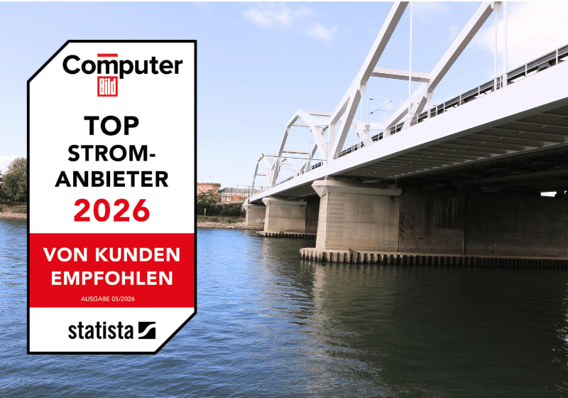 Ludwigshafen am Rhein mit Brücke.