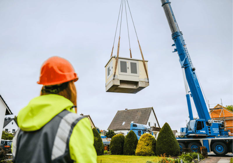 Baunasnahmen für eine neue Trafostation in Celle.