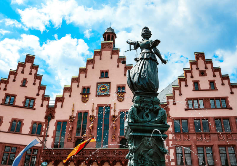 Römerberg Platz in Frankfurt am Main.