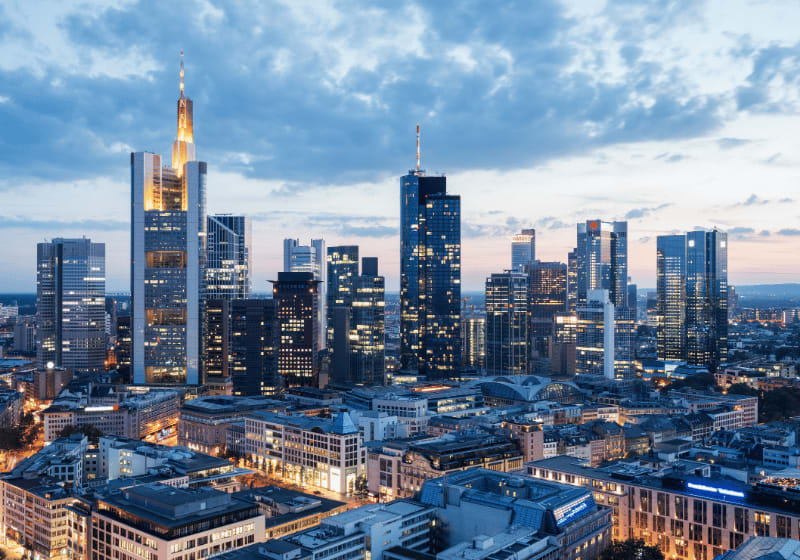 Die Skyline von Frankfurt am Main.